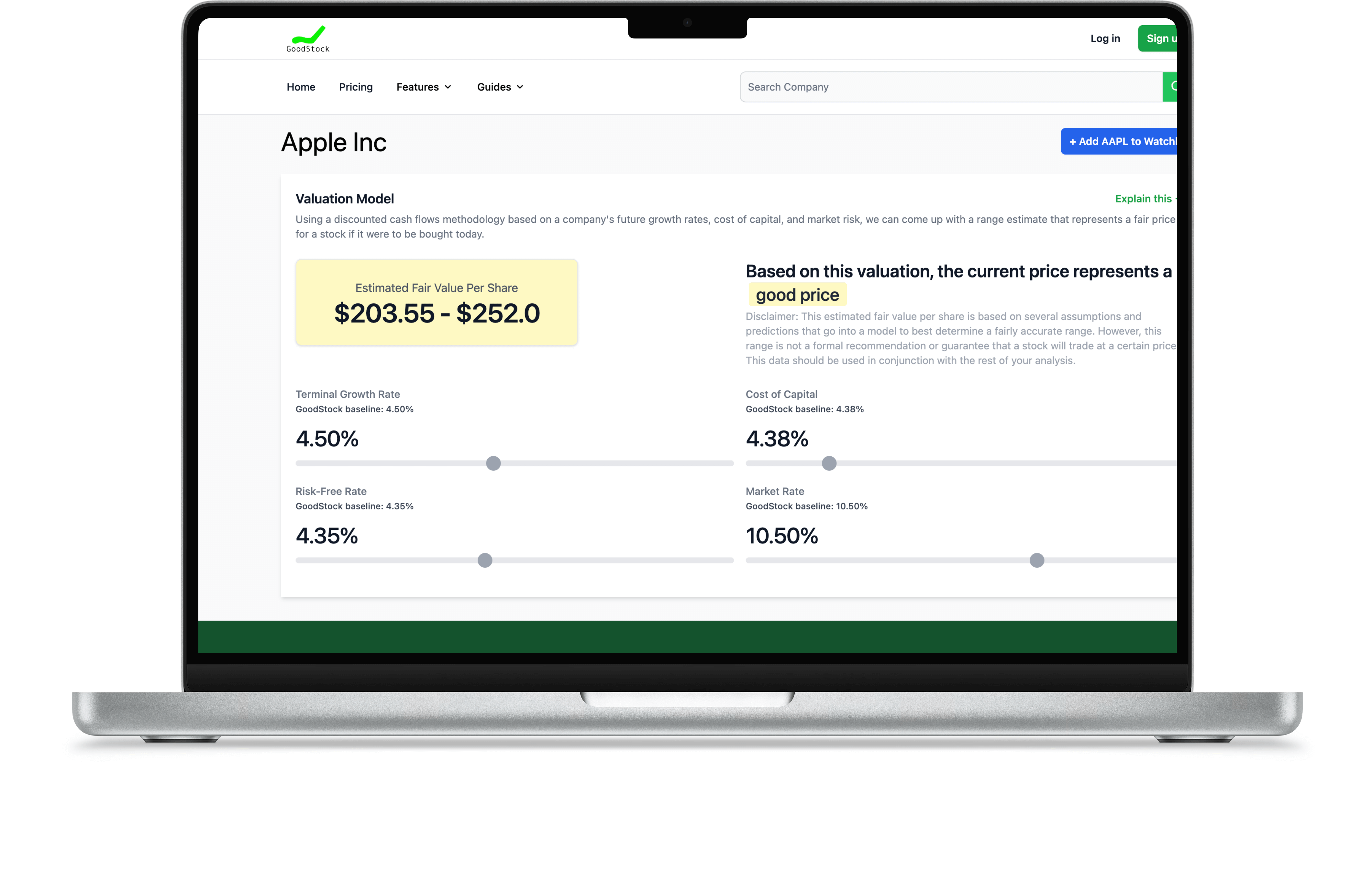 Valuation Screen Mock